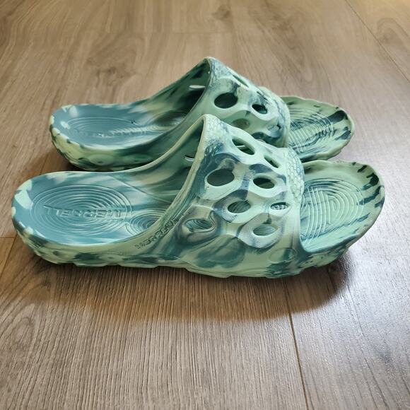 Merrell Hydro Slides Rubber Green Outdoor Waterproof Camping unisex M 7.5 W 9 - Picture 1 of 10